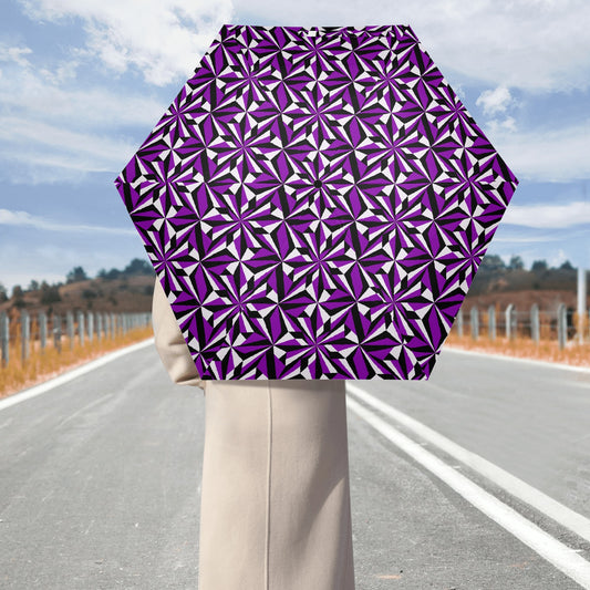 Desert Flowers in Purple - Auto Open & Close Umbrella