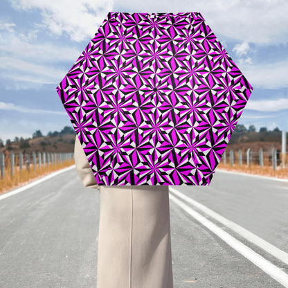 Desert Flowers in Pink - Auto Open & Close Umbrella