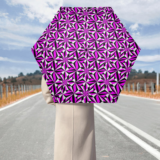 Desert Flowers in Pink - Auto Open & Close Umbrella