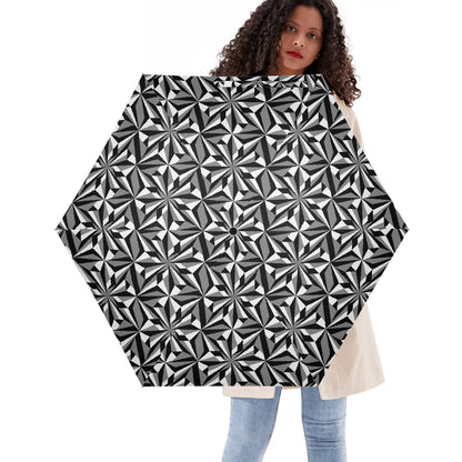 Desert Flowers in Gray - Auto Open & Close Umbrella