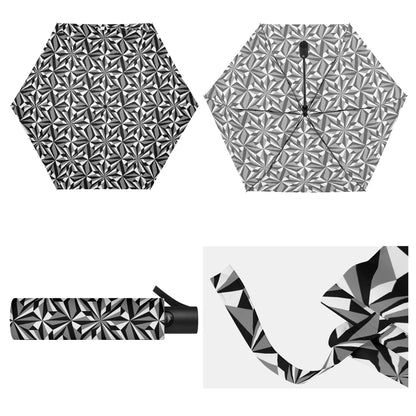 Desert Flowers in Gray - Auto Open & Close Umbrella