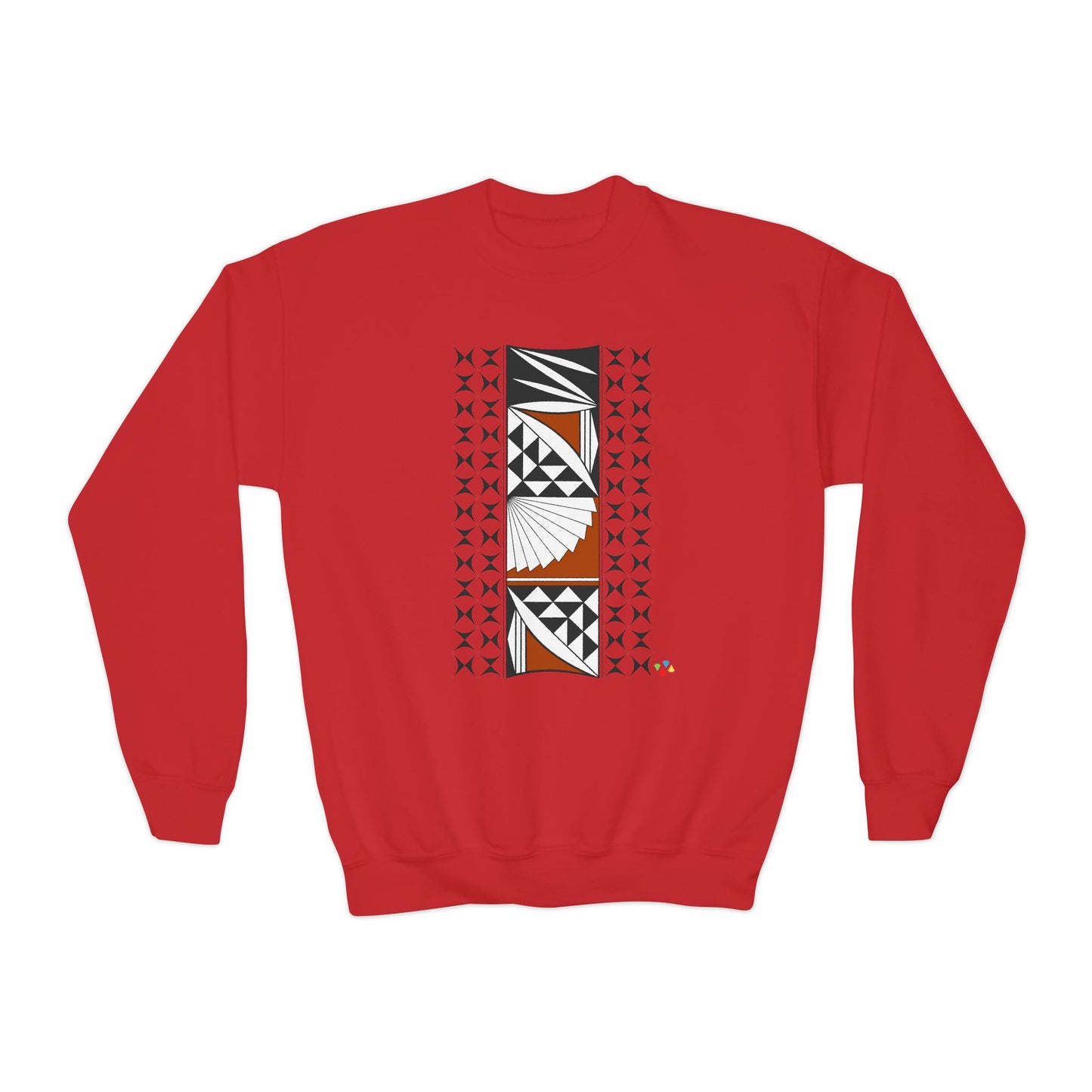 Southwest Sunrise in Rust Youth Crewneck Sweatshirt