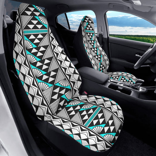 Sun and Rain in Turquoise Auto Seat Covers