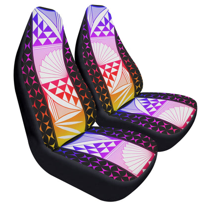 Rainbow Sunrise on Black Auto Seat Covers