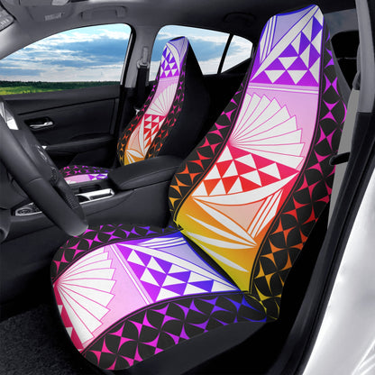 Rainbow Sunrise on Black Auto Seat Covers