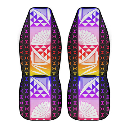 Rainbow Sunrise on Black Auto Seat Covers