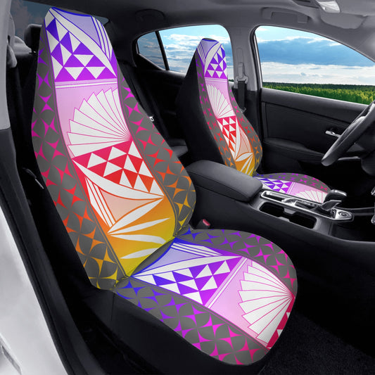 Rainbow Sunrise on Gray Auto Seat Covers
