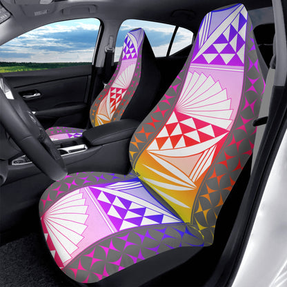 Rainbow Sunrise on Gray Auto Seat Covers
