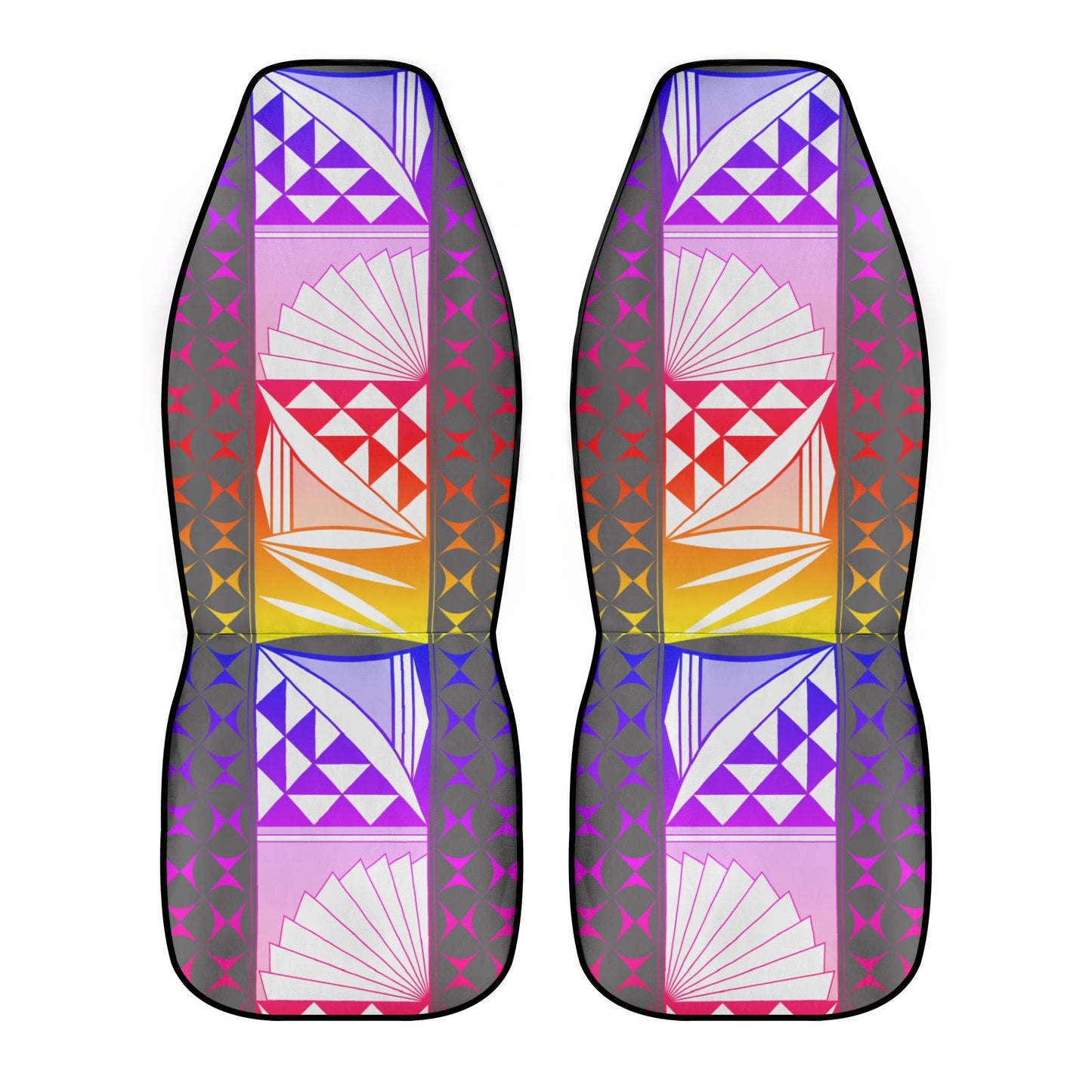 Rainbow Sunrise on Gray Auto Seat Covers