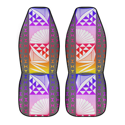 Rainbow Sunrise on Gray Auto Seat Covers