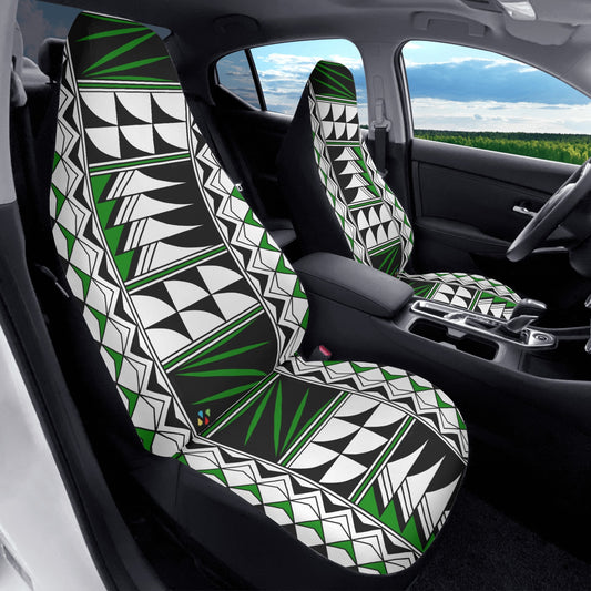 Feather Blessings in Green Auto Seat Covers
