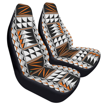 Feather Blessings in Orange Auto Seat Covers