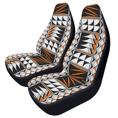 Feather Blessings in Orange Auto Seat Covers