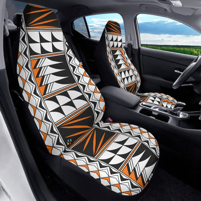 Feather Blessings in Orange Auto Seat Covers