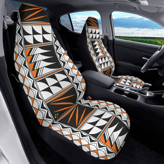 Feather Blessings in Orange Auto Seat Covers