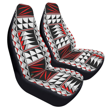 Feather Blessings in Red Auto Seat Covers