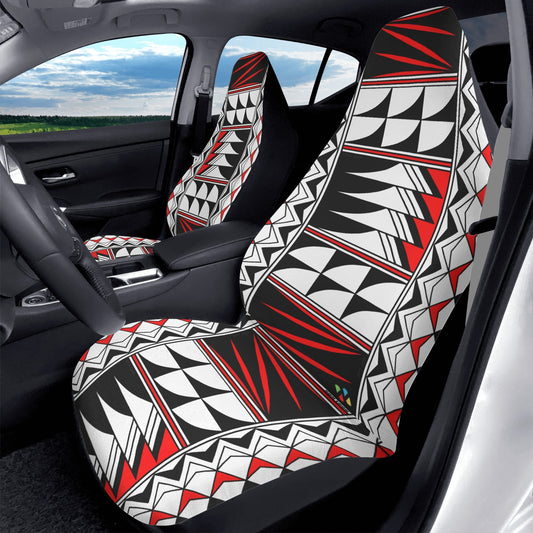 Feather Blessings in Red Auto Seat Covers