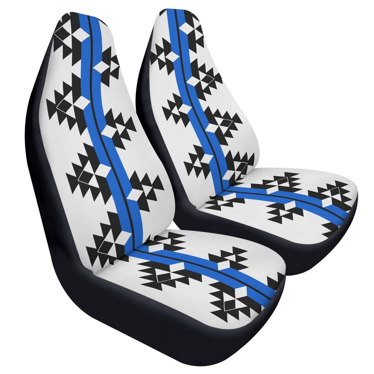 Native Woven Stories in Blue Auto Seat Covers