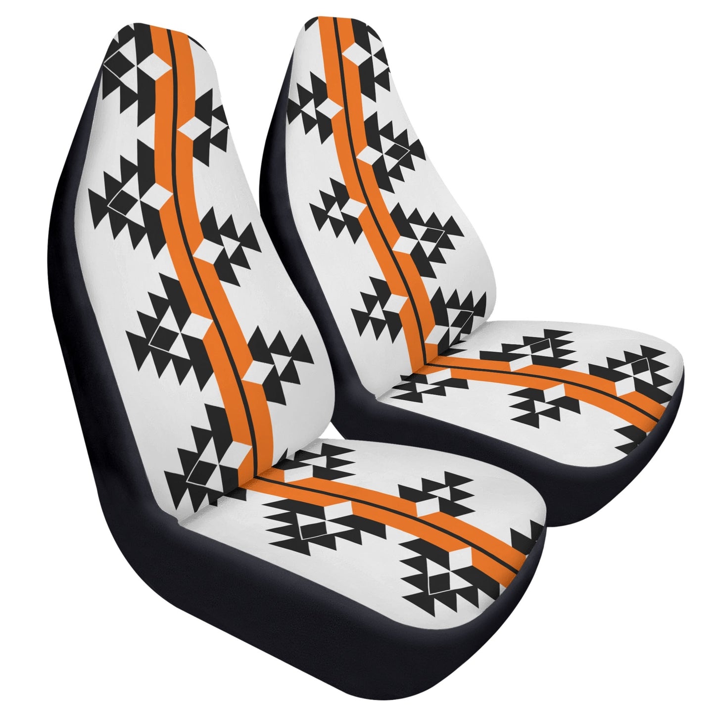 Native Woven Stories in Orange Auto Seat Covers
