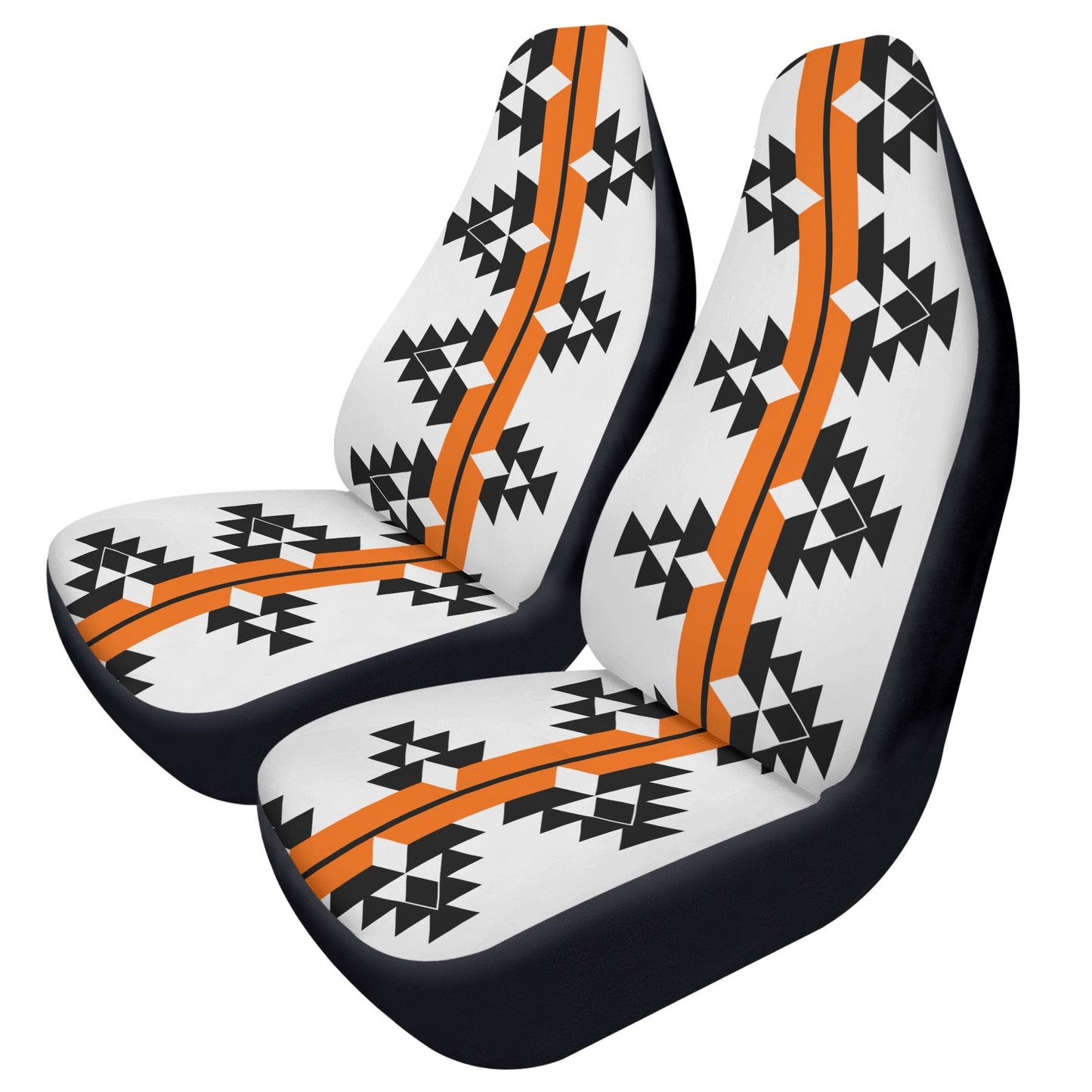 Native Woven Stories in Orange Auto Seat Covers