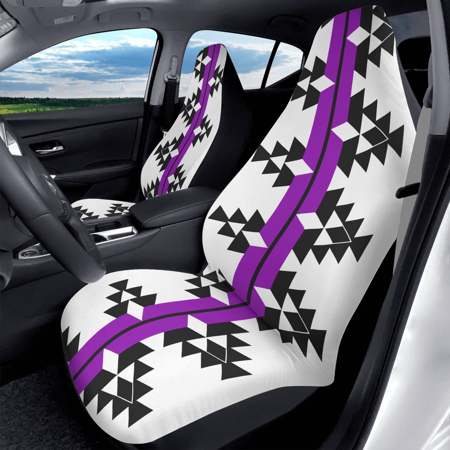 Native Woven Stories in Purple Auto Seat Covers