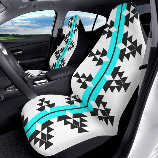 Native Woven Stories in Turquoise Auto Seat Covers