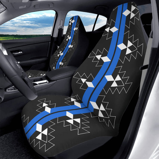 Native Woven Stories in Blue Auto Seat Covers