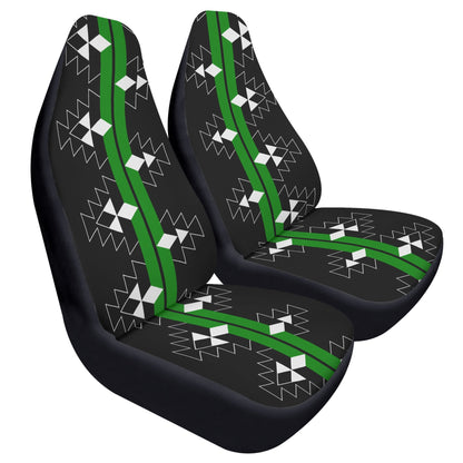 Native Stories in Green Auto Seat Covers