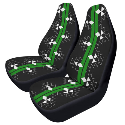 Native Stories in Green Auto Seat Covers