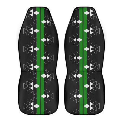 Native Stories in Green Auto Seat Covers