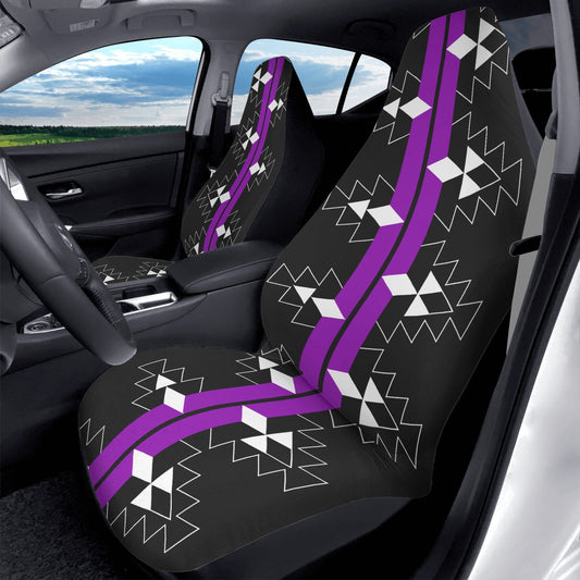 Native Woven Stories in Purple Auto Seat Covers
