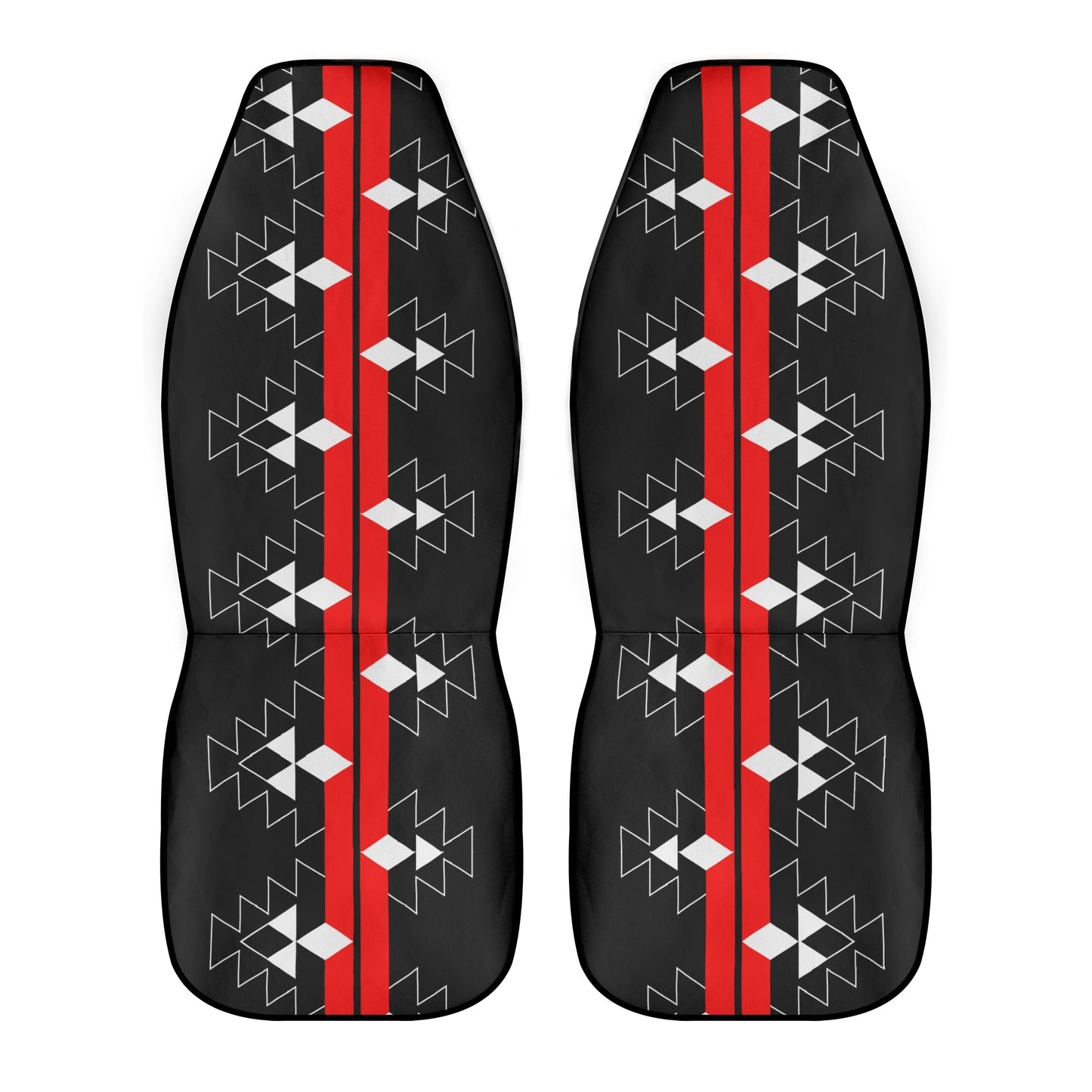 Native Woven Stories in Red Auto Seat Covers