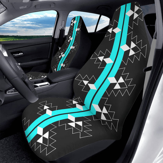 Native Woven Stories in Turquoise Auto Seat Covers