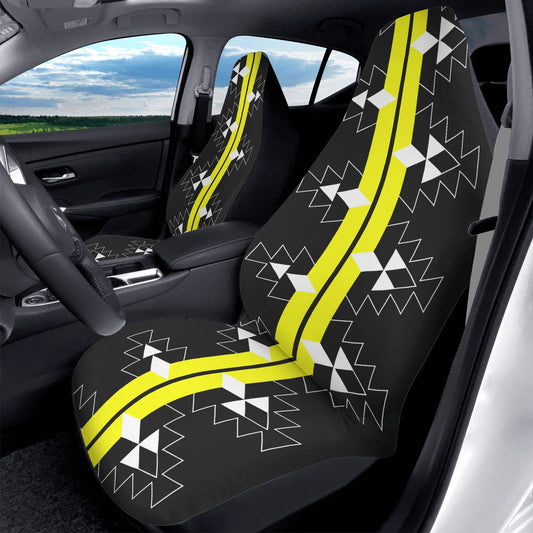 Native Woven Stories in Yellow Auto Seat Covers