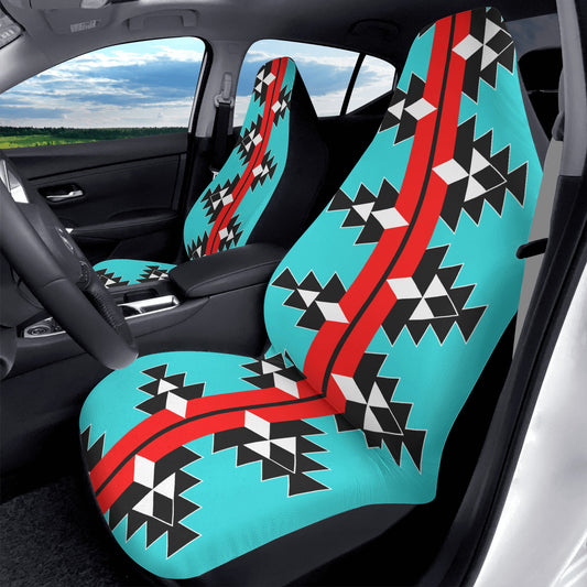 Native Woven Stories - Red/Turquoise - Auto Seat Covers