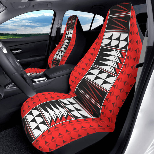 Feather Blessings on Red Auto Seat Covers