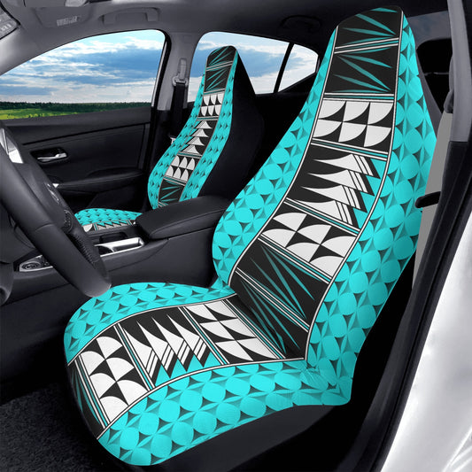 Feather Blessings on Turquoise Auto Seat Covers