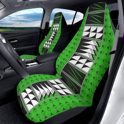 Feather Blessings on Green Auto Seat Covers