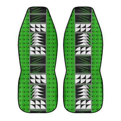 Feather Blessings on Green Auto Seat Covers