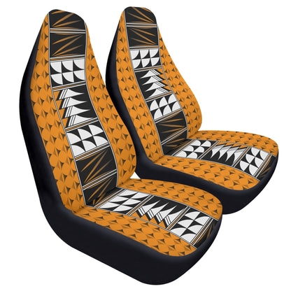 Feather Blessings on Orange Auto Seat Covers