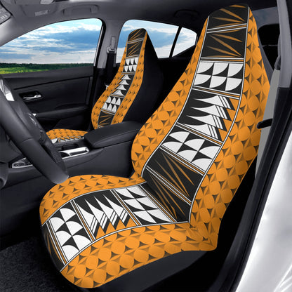 Feather Blessings on Orange Auto Seat Covers