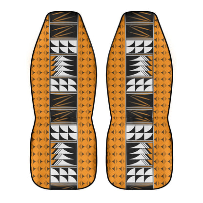 Feather Blessings on Orange Auto Seat Covers