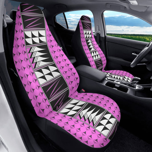Feather Blessings on Light Pink Auto Seat Covers