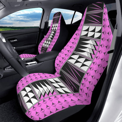 Feather Blessings on Light Pink Auto Seat Covers