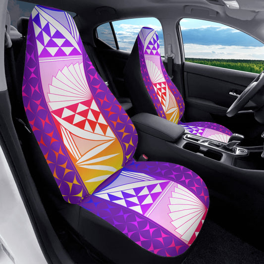 Rainbow Sunrise on Purple Auto Seat Covers