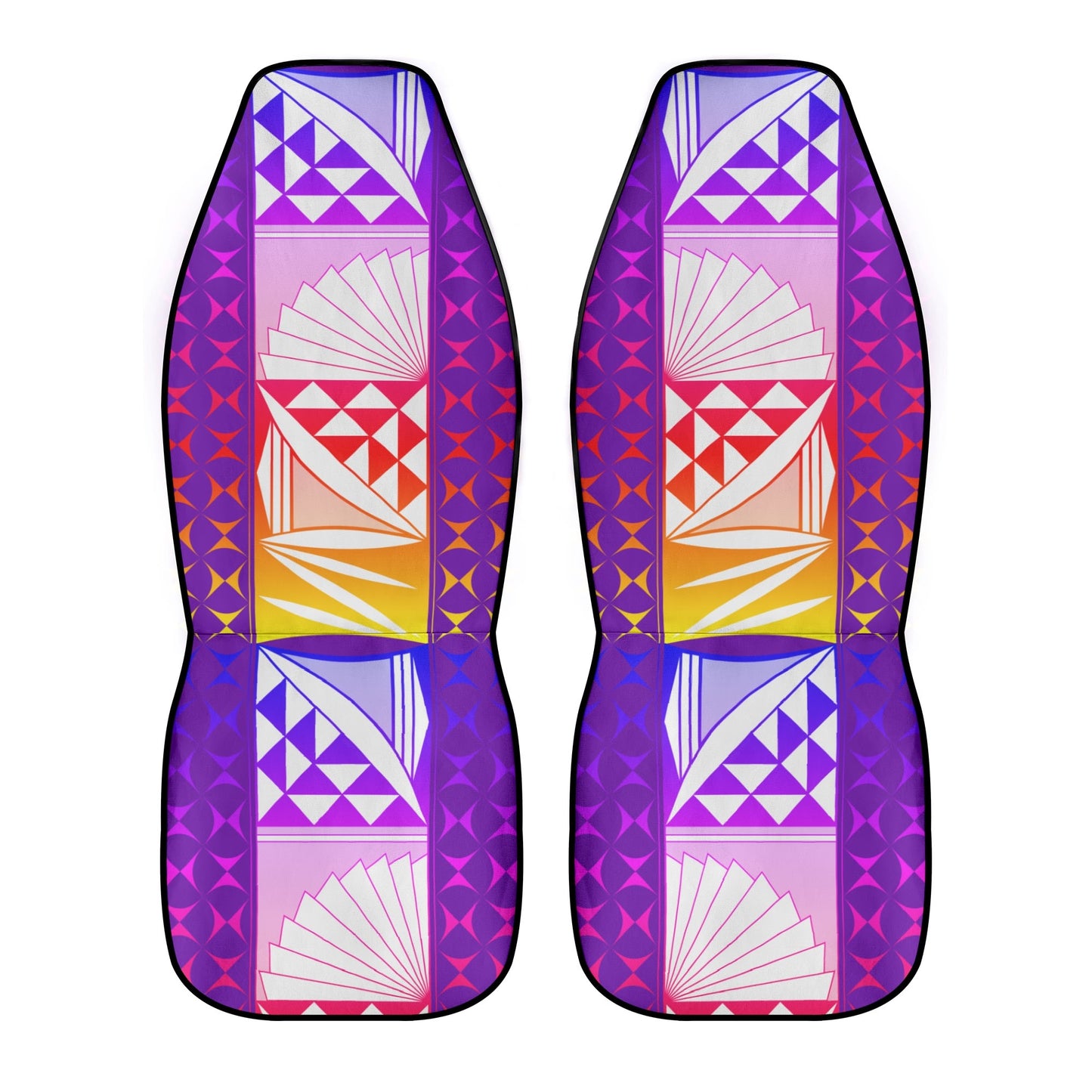 Rainbow Sunrise on Purple Auto Seat Covers
