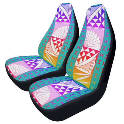Rainbow Sunrise on Turquoise Auto Seat Covers
