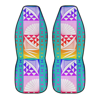 Rainbow Sunrise on Turquoise Auto Seat Covers