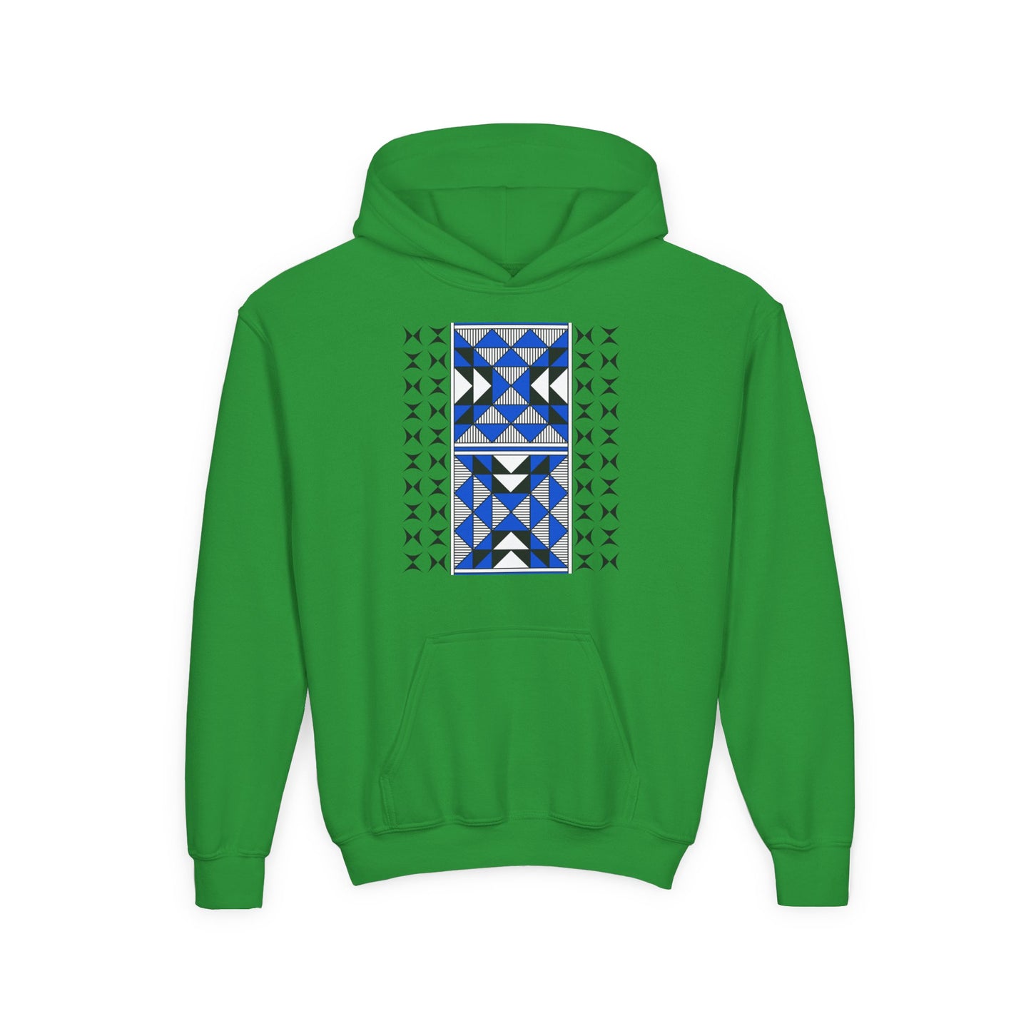 Sacred Mountains in Blue Youth Heavy Blend Hooded Sweatshirt