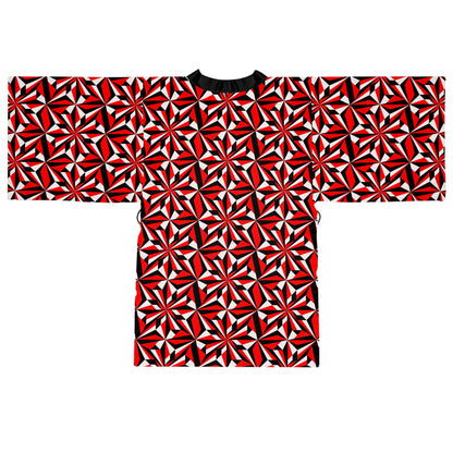 Desert Flowers in Red Kimono Robe – Where Comfort Meets Native Grace